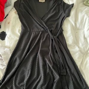 Black V-neck dress